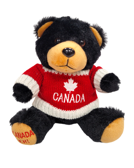 Canada 8” Furry Plush with Knitted Sweater