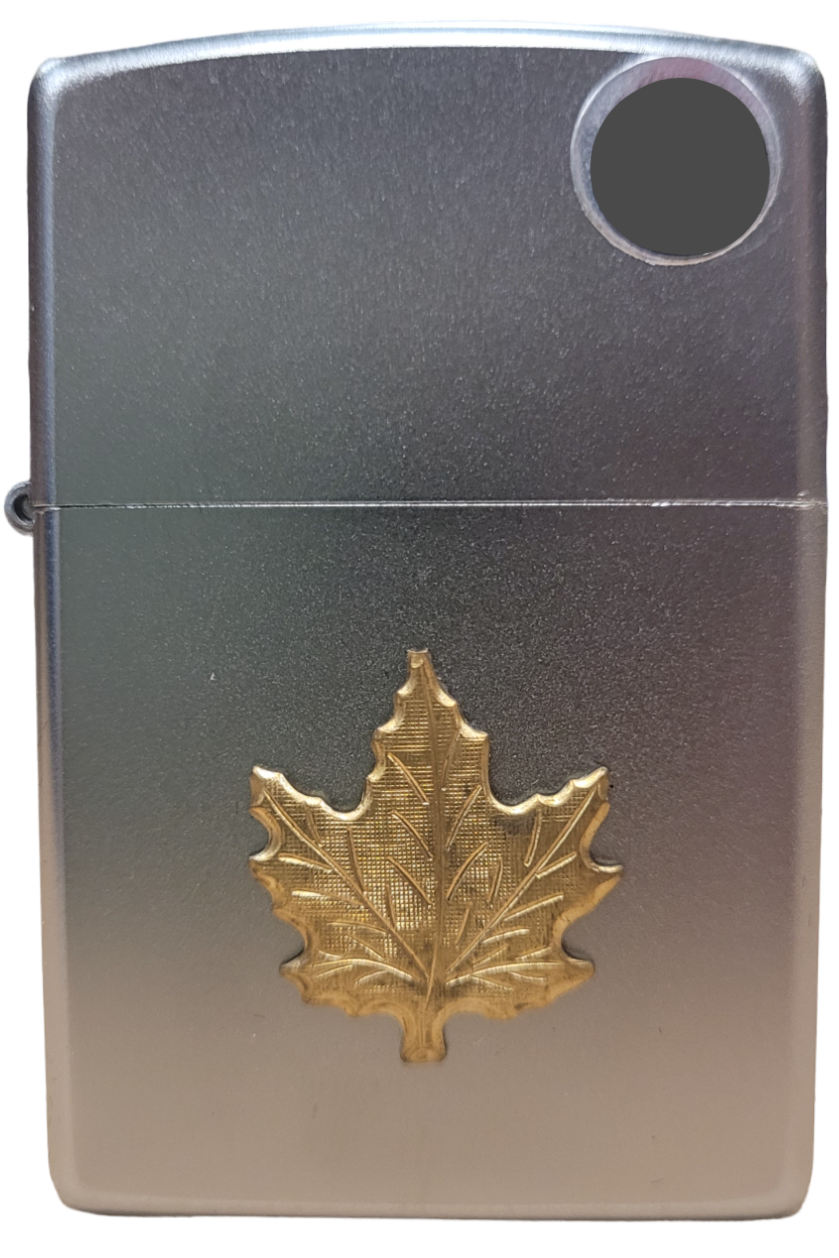 ZIPPO Souvenir Gold Maple Leaf Emblem Lighters (Chrome) (C20581)