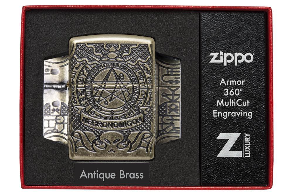 Zippo Lighter Armor® Antique Brass Book of the Dead (29561)