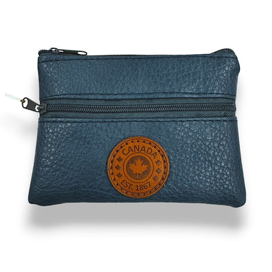 Canada Vegan Leather Coin Purses w/Zippers Rectangle