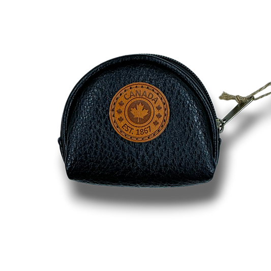 Canada Vegan Leather Coin Purses w/Zippers Oval