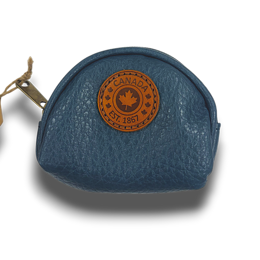 Canada Vegan Leather Coin Purses w/Zippers Oval