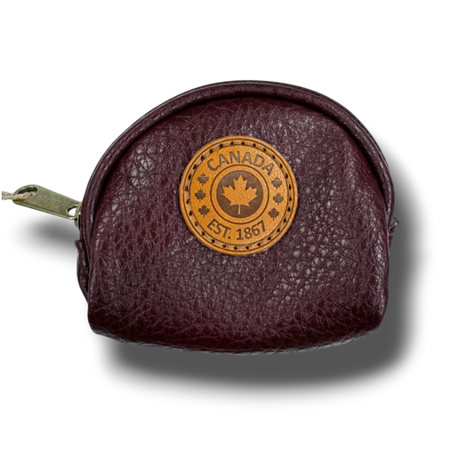 Canada Vegan Leather Coin Purses w/Zippers Oval
