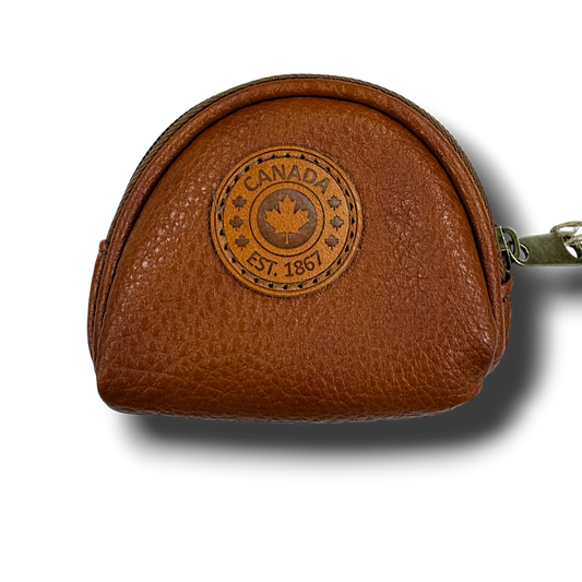 Canada Vegan Leather Coin Purses w/Zippers Oval