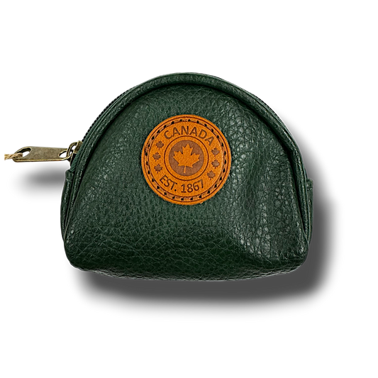 Canada Vegan Leather Coin Purses w/Zippers Oval