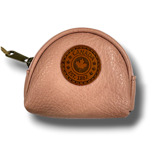 Canada Vegan Leather Coin Purses w/Zippers Oval