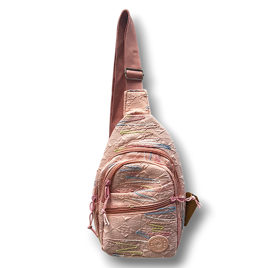 Canada Crossbody Sling Bag - Fabric with Embroidered Design
