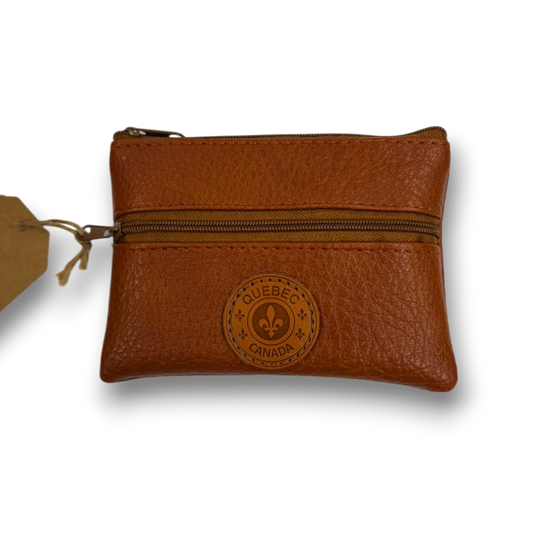Quebec Vegan Leather Coin Purses w/Zippers Rectangle