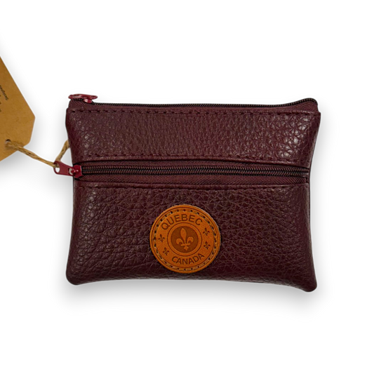 Quebec Vegan Leather Coin Purses w/Zippers Rectangle