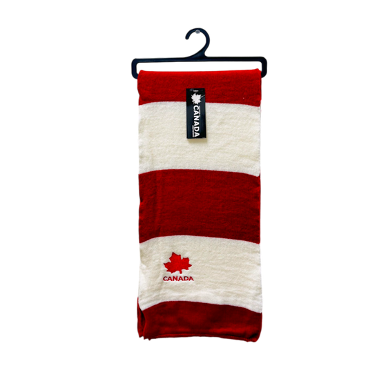 Canada Striped Design Scarves with Maple Leaf Embroidery