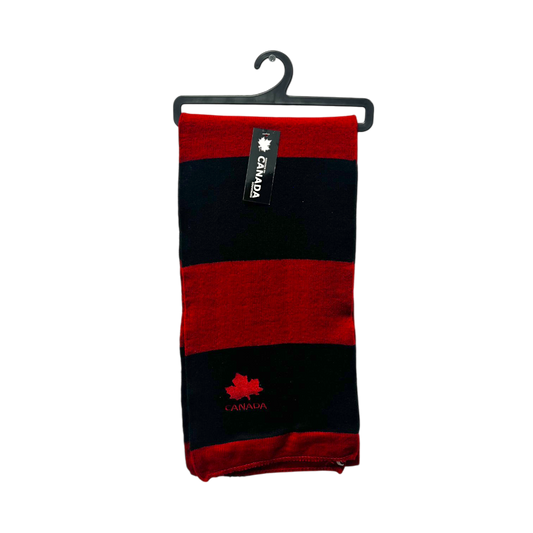 Canada Striped Design Scarves with Maple Leaf Embroidery