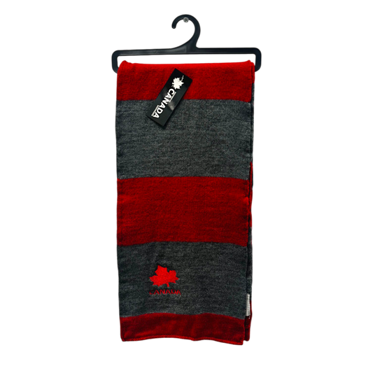 Canada Striped Design Scarves with Maple Leaf Embroidery