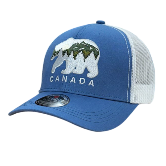 Canada Cotton Meshback Hat w/ Bear/Mountain Embroidered Design