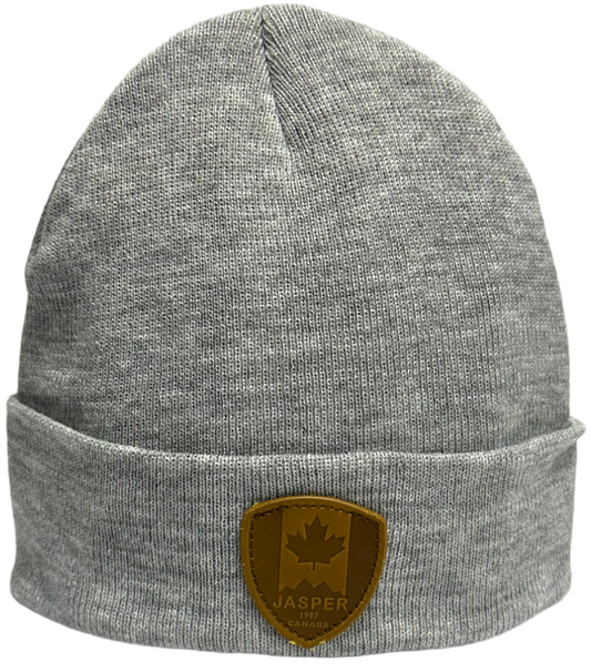 Knit Toque with Leather Patch - Jasper