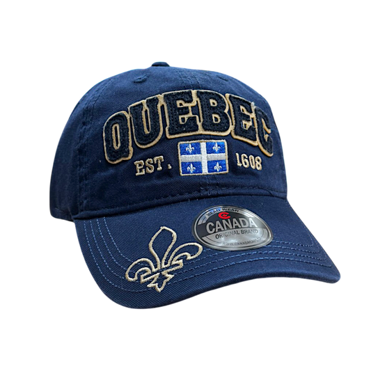 Quebec Baseball Hats - Cotton w/ Applique Embroidery