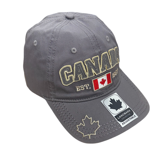 Canada Baseball Hats - Cotton w/ Applique Embroidery