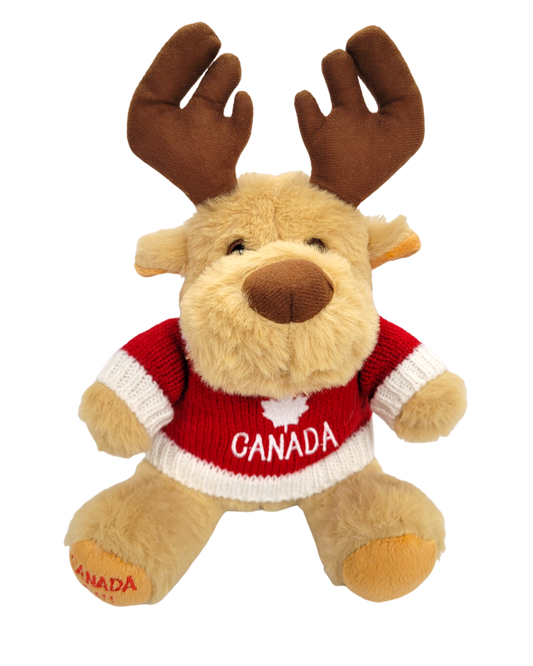 Canada 8” Furry Plush with Knitted Sweater