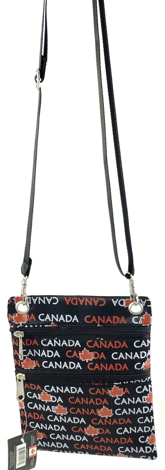 Canada Satin Passport Neck Wallet - Crossbody