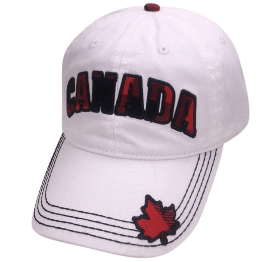 Canada Baseball Hats - Cotton w/ Buffalo Plaid Lettering