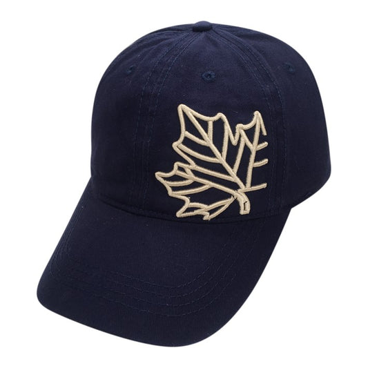 Canada Baseball Hat - Cotton-Timberlan-Style Gold Maple Leaf Emb.