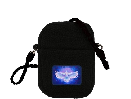 Licensed Sherpa Plush Crossbody - ARW - White Raven