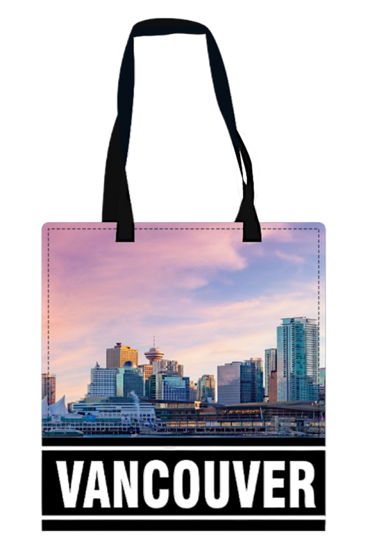 Canvas Tote Bags with Vancouver Landmark Scene