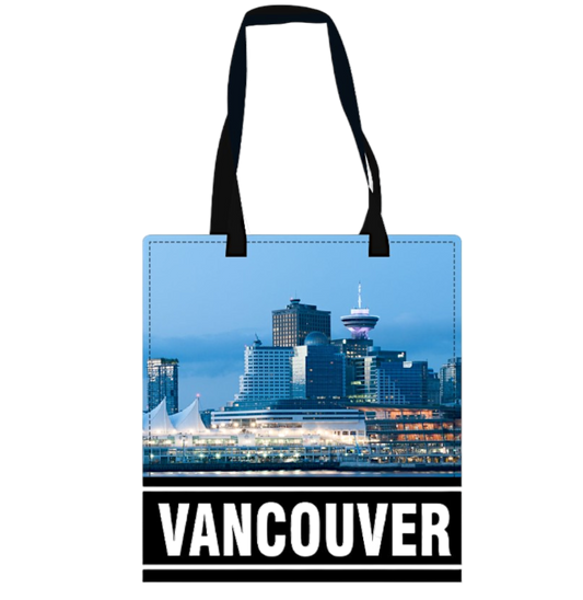 Canvas Tote Bags with Vancouver Landmark Scene