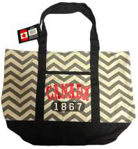 Canada Canvas Tote Bag - Fashion Polka-Dot and Chevron