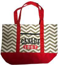 Canada Canvas Tote Bag - Fashion Polka-Dot and Chevron