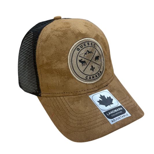 Quebec Meshback Hat with Velvet Fabric with Circle 3D Patch