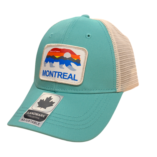 Montreal Kids Cotton Hat Meshback with Sunset Bear Patch