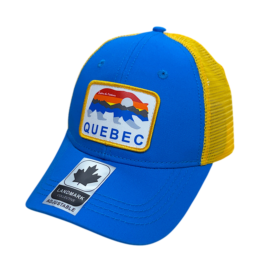 Quebec Kids Cotton Hat Meshback with Sunset Bear Patch
