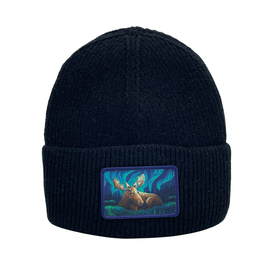 Licensed Premium Ribbed Toques - ARW - Restful Night Aurora Moose