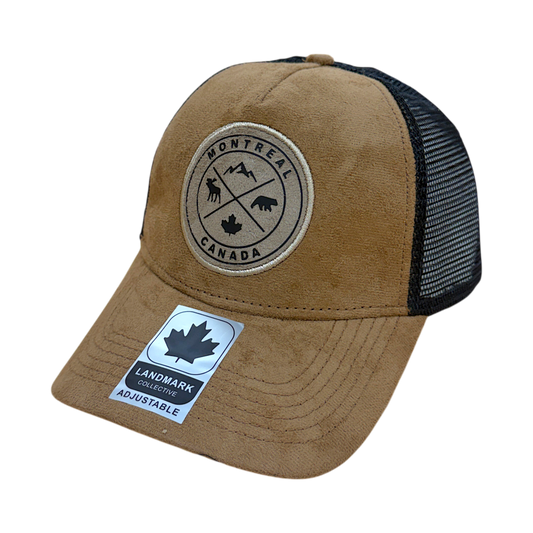 Montreal Meshback Hat with Velvet Fabric with Circle 3D Patch