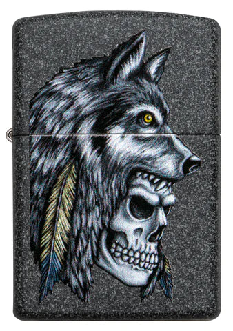 ZIPPO Wolf Skull Feather Design (29863)