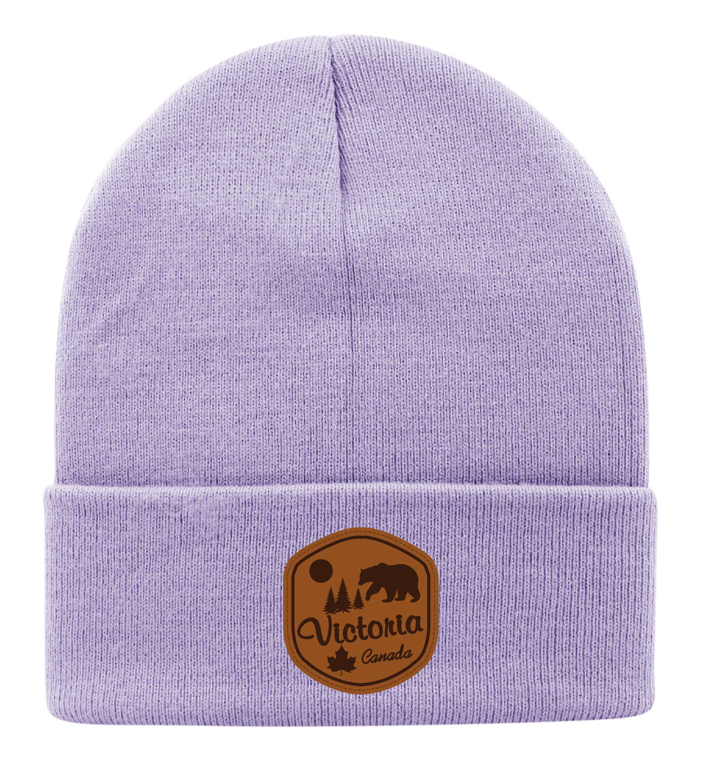 Knit Toque with Leather Patch - Victoria