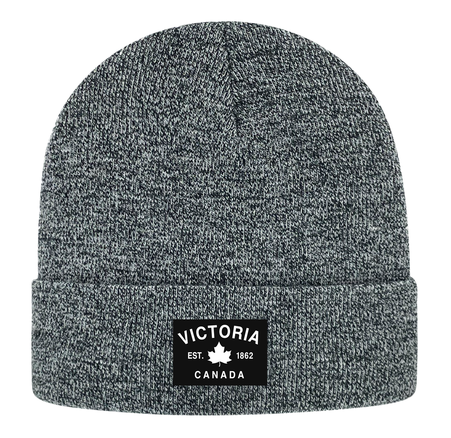 Victoria Fabric Patch Knit Toques - Heather Colours