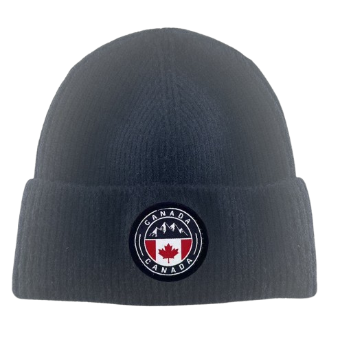 Canada Fabric Patch on Heavy Ribbed Beanies
