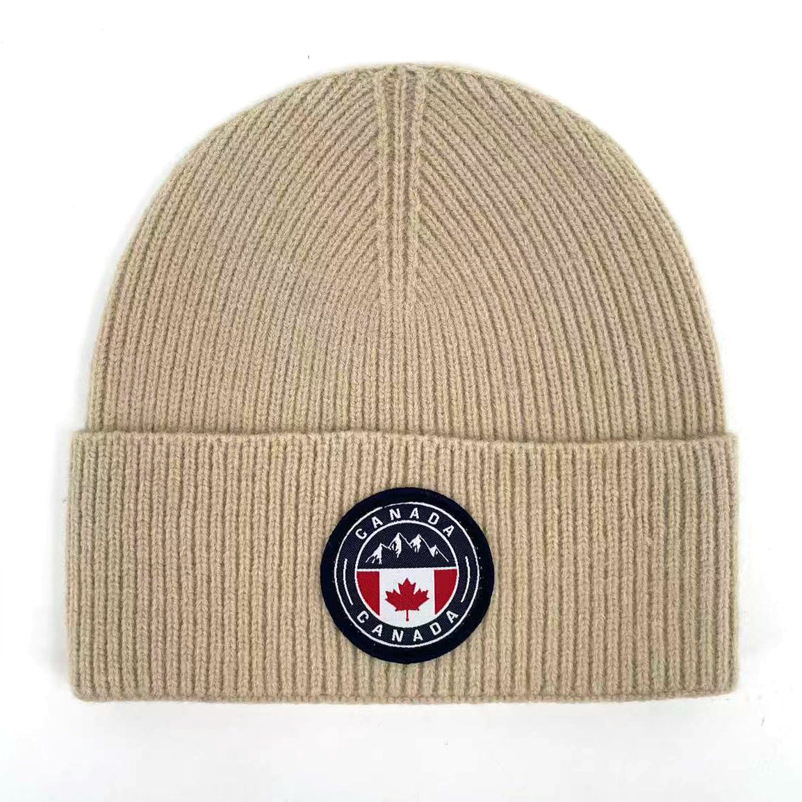 Canada Fabric Patch on Heavy Ribbed Beanies