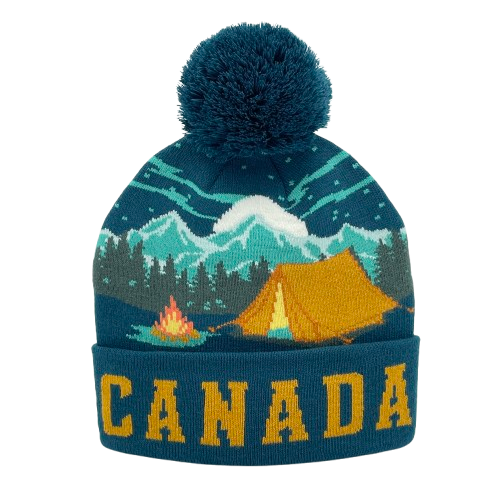 Landmark Beanies - Canada Mountain Tent with Moon and Fire