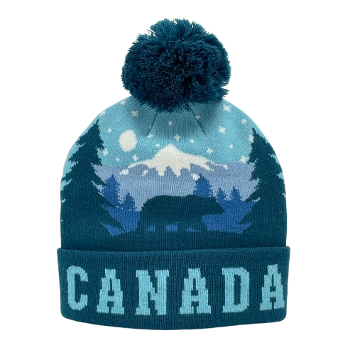 Landmark Beanies - Canada Mountain Animal w/ Moon and Stars