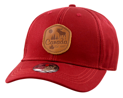 Canada Baseball Hats - Heather Fabric with Leather Patch