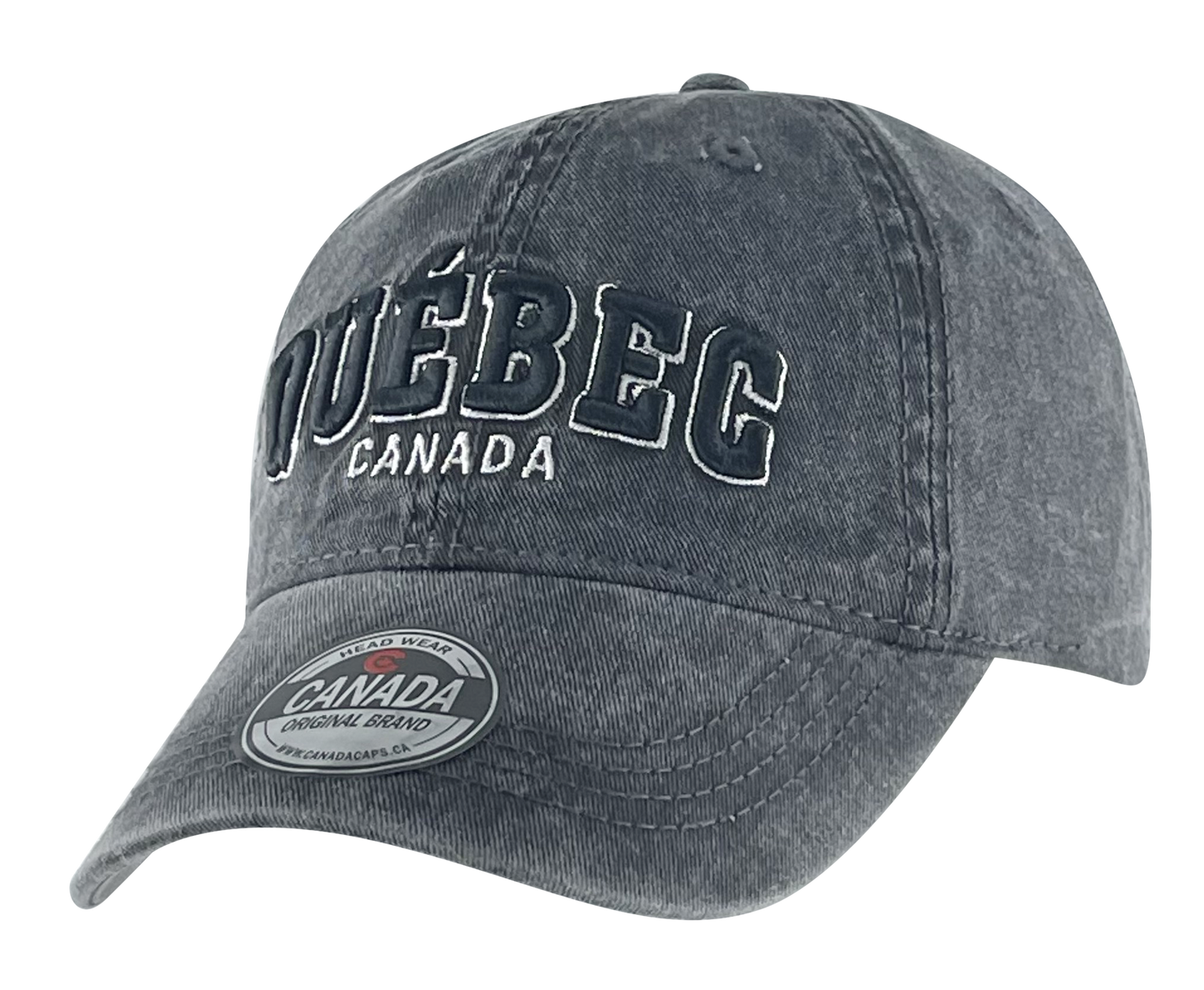 Quebec Baseball Hats Washed Tone-on-Tone
