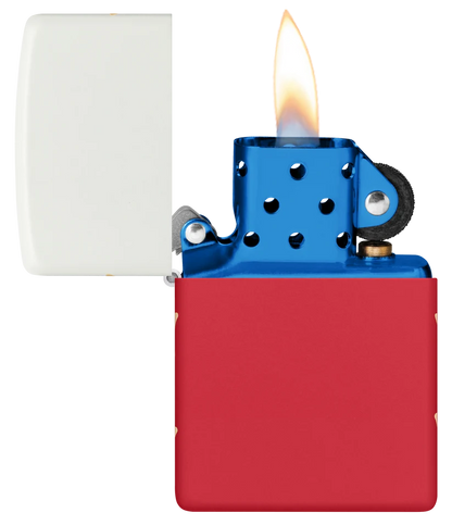ZIPPO American 250 Base model White Top, Red Bottom with Blue Insert International (47294)