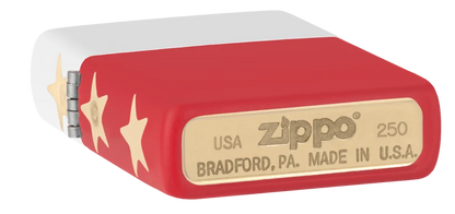 ZIPPO American 250 Base model White Top, Red Bottom with Blue Insert International (47294)