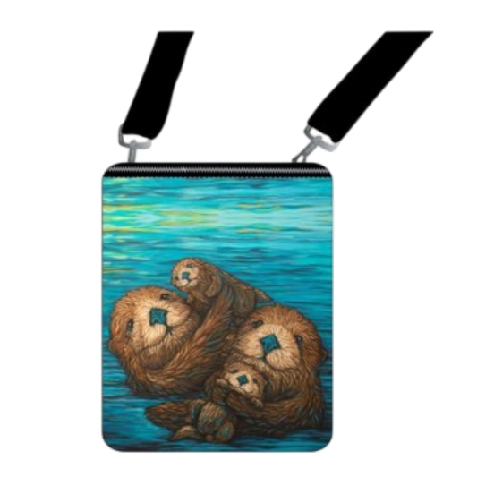 Licensed Canvas Crossbody - ARW - Otter Family