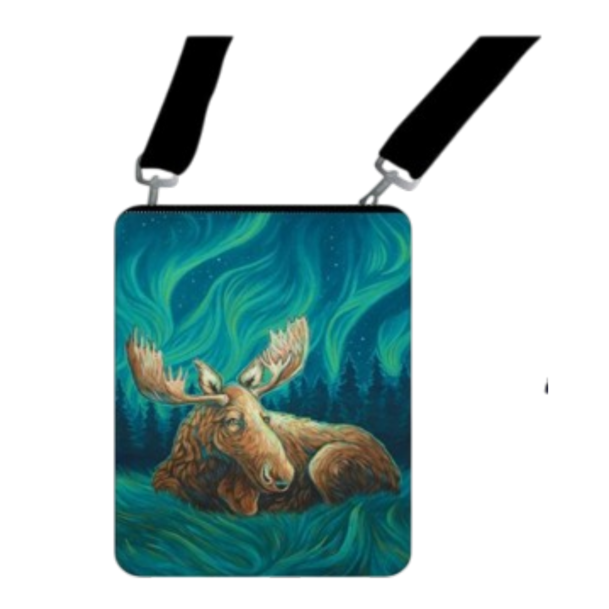 Licensed Canvas Crossbody - ARW - Restful Night Aurora Moose