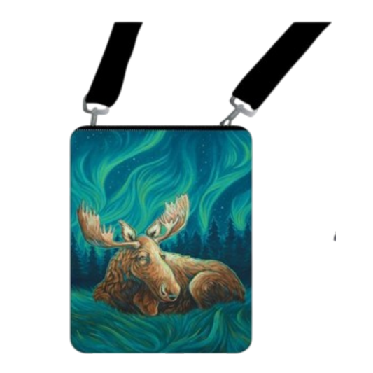 Licensed Canvas Crossbody - ARW - Restful Night Aurora Moose