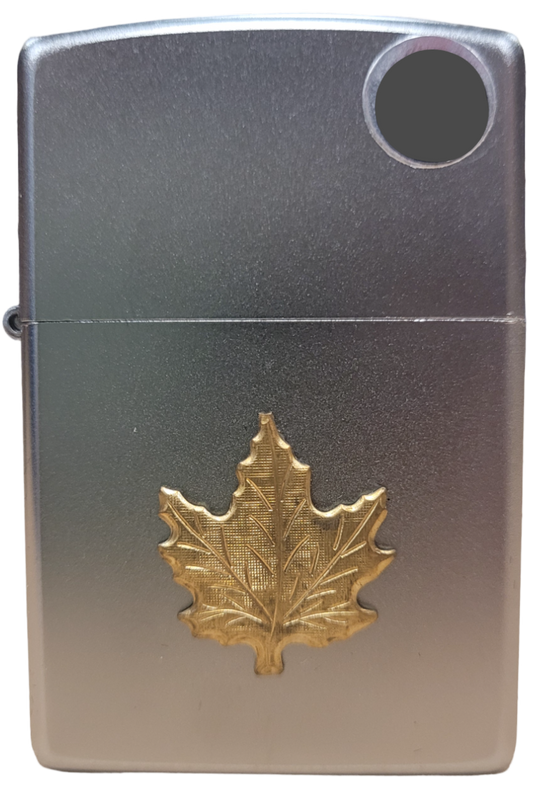 ZIPPO Souvenir Gold Maple Leaf Emblem Lighters (Chrome) (C20581)