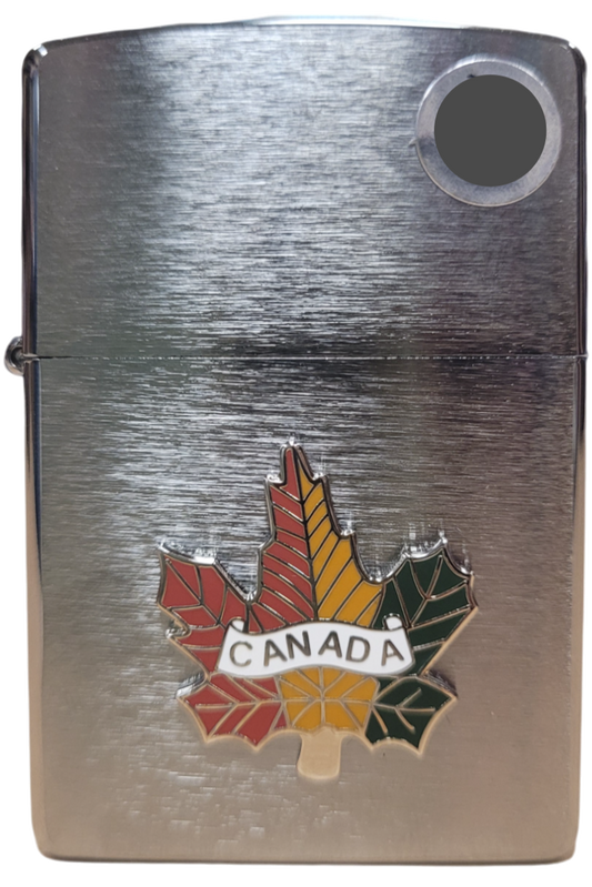 ZIPPO Souvenir Canada Color Maple Leaf Emblem Lighters (Chrome) (C20582)